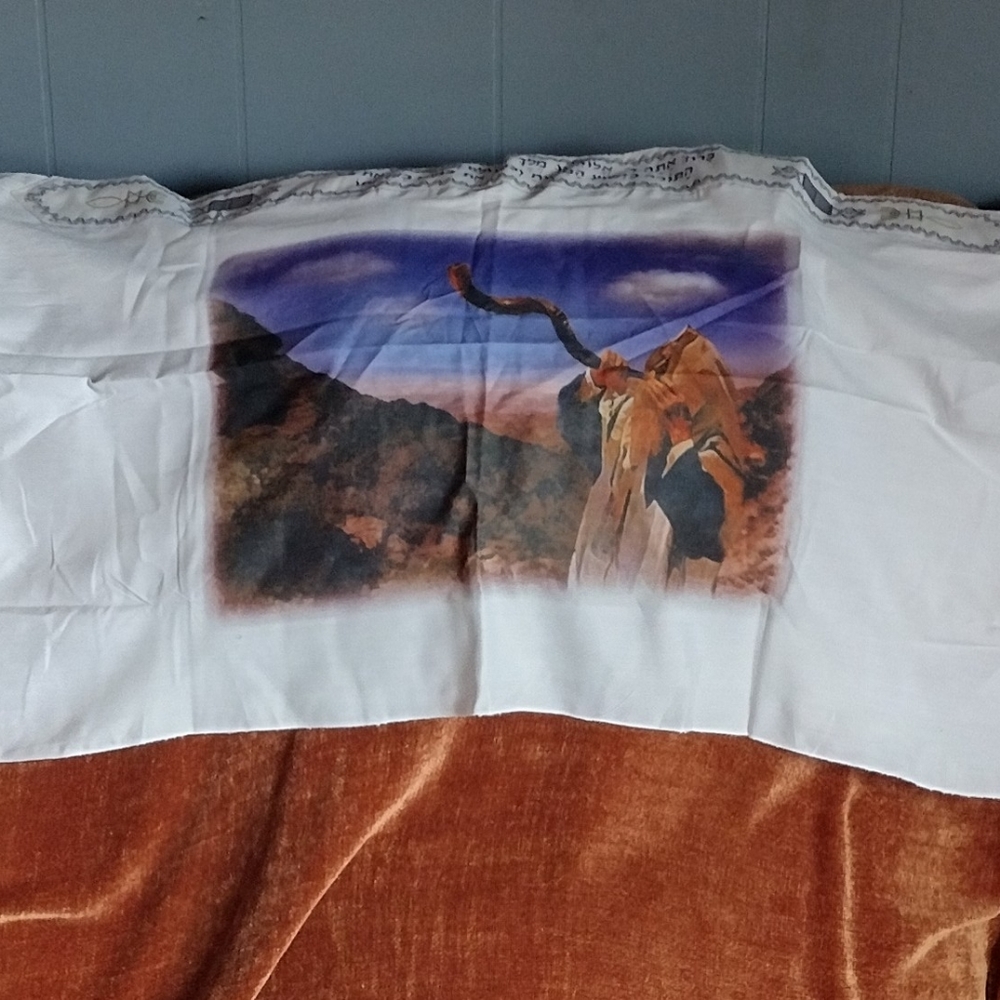 Royal Blue Jewish Tallit Prayer Shawl w Matching Bag